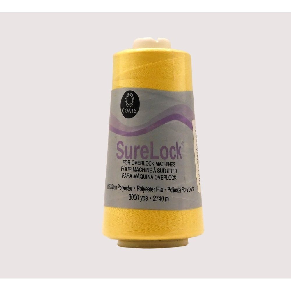 Coats Surelock Overlock Machine Polyester Thread 3000 Yards Yellow